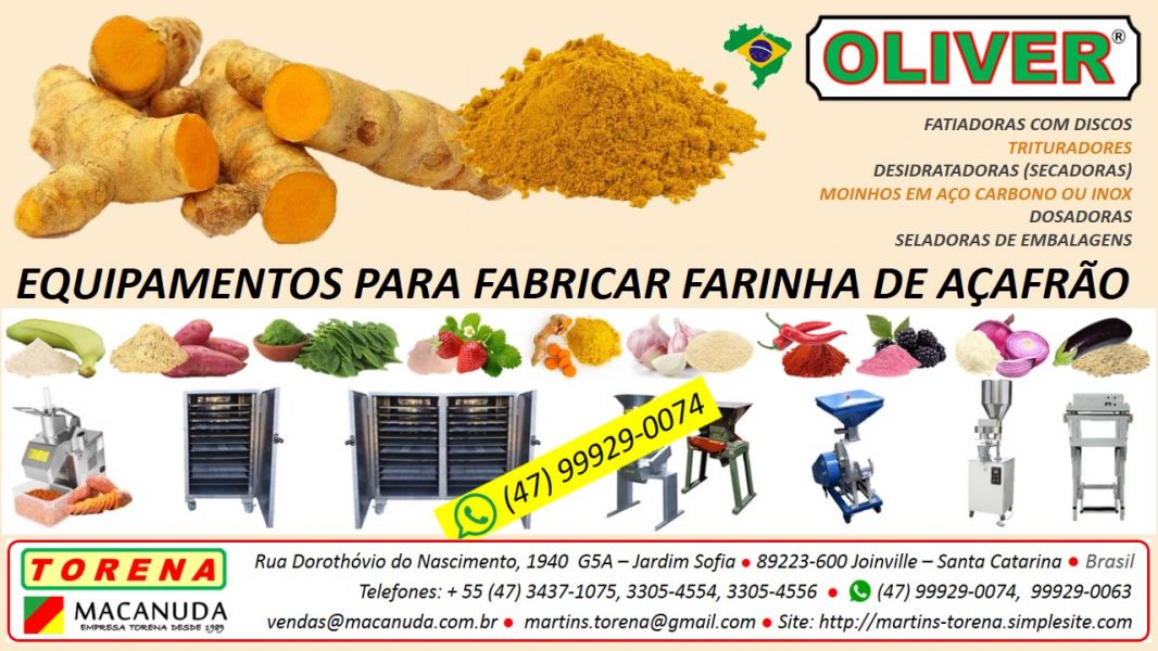 Fabricao de farinha de aafro, Mquinas profissionais marca Oliver