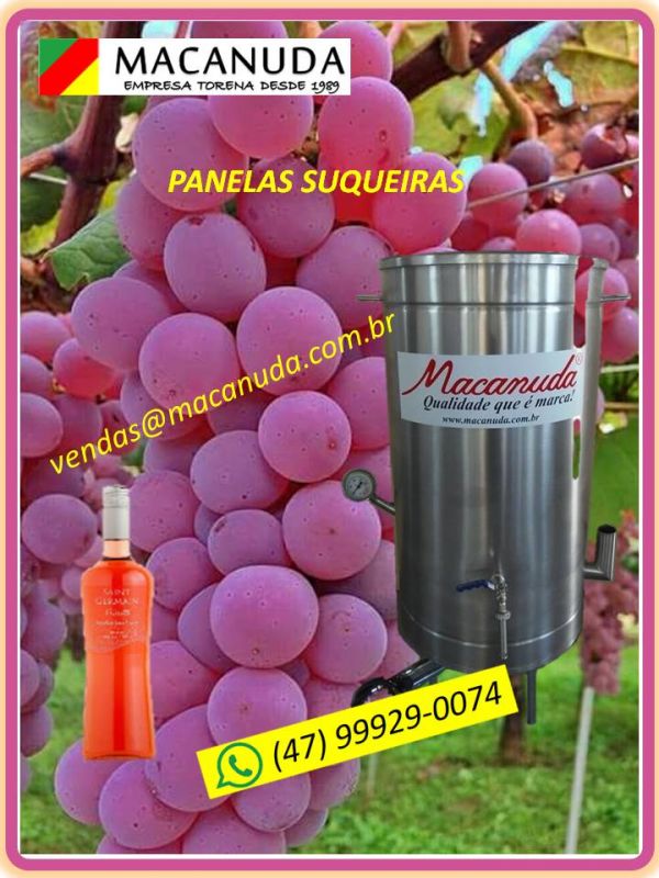 Produo de suco de uva panelas suqueiras marca Macanuda