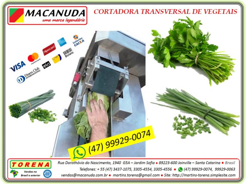 Cebolinha verde cortador picador industrial, marca Macanuda