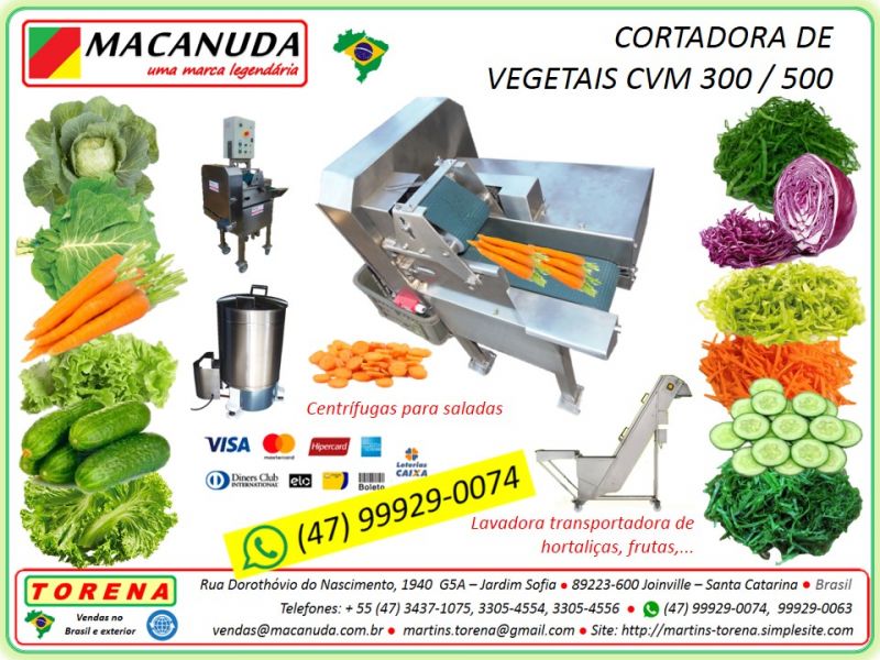 Cozinhas comerciais e industriais, Cortadoras e centrfugas de vegetais Macanuda