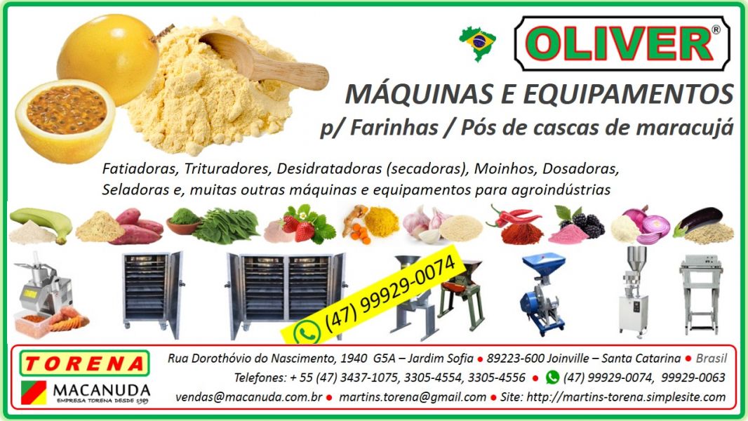 Mquina pra fabricar farinha de casca de maracuj Oliver Torena
