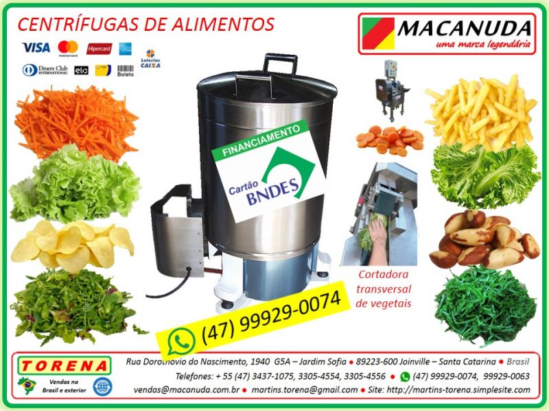 Centrfuga de saladas para cozinhas industrias, marca Macanuda
