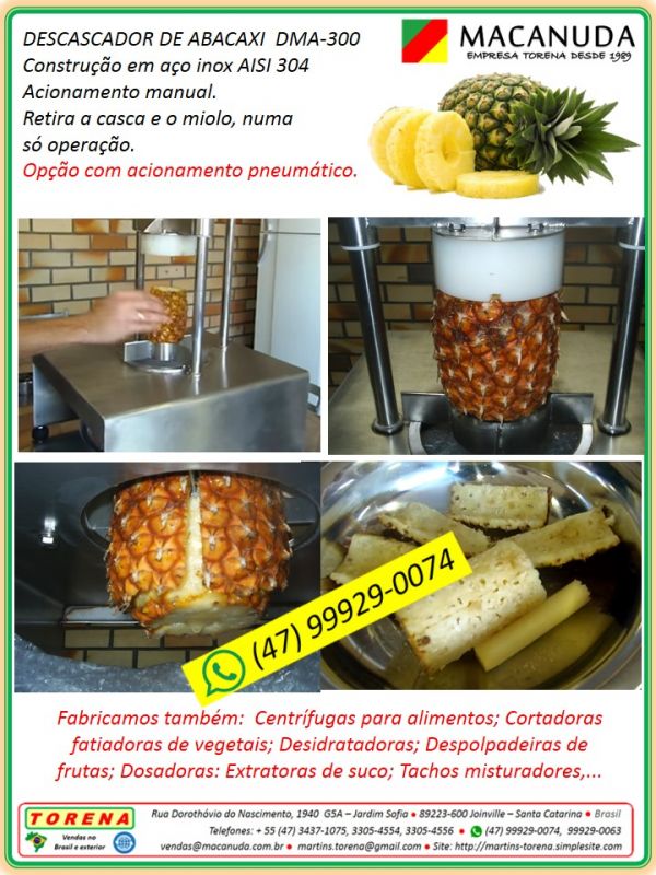 Fbrica de panelas para fazer suco de abacaxi marca Macanuda