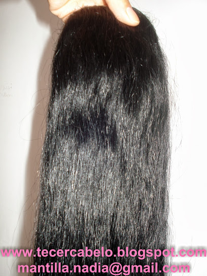 Tela pronta cabelo negro azulado (tinturado)  Codigo (08)