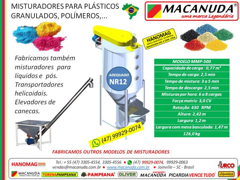 MISTURADOR de Plástico Granulado MACANUDA MMP-500
