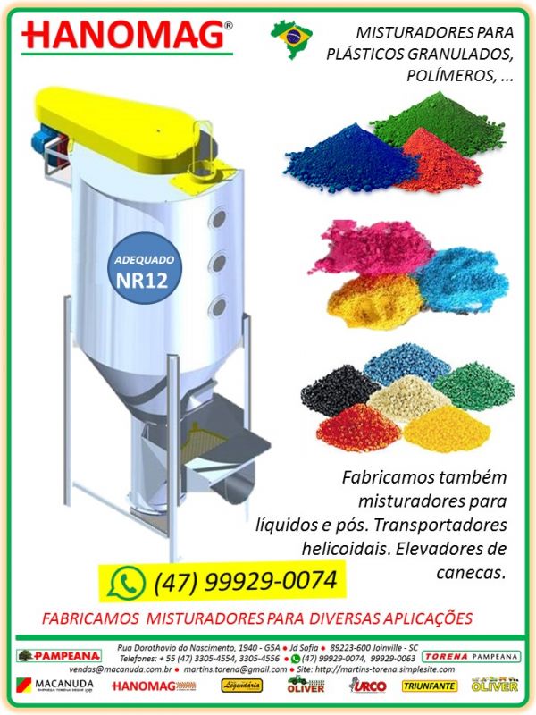 Fábrica de Misturadores Industriais Para Plásticos Granulados Hanomag