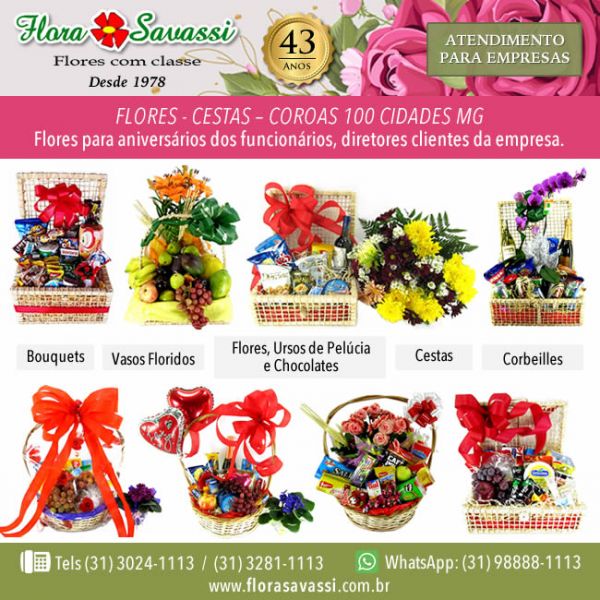 Dia das Mães Nova Lima MG Floricultura flores cesta de café  e orquídea Nova Lima MG