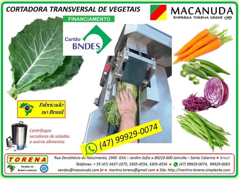 Máquina para processamento mínimo de vegetais marca Macanuda