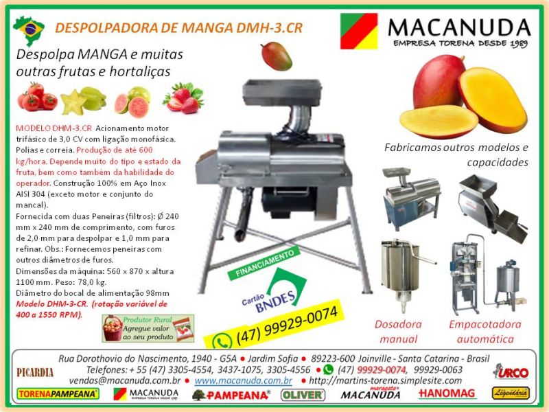 Fabricação de polpa de frutas Máquina LEGENDÁRIA