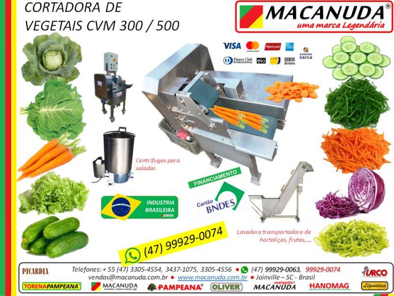 Fatiador de Legumes Industrial da Legendária Marca Macanuda