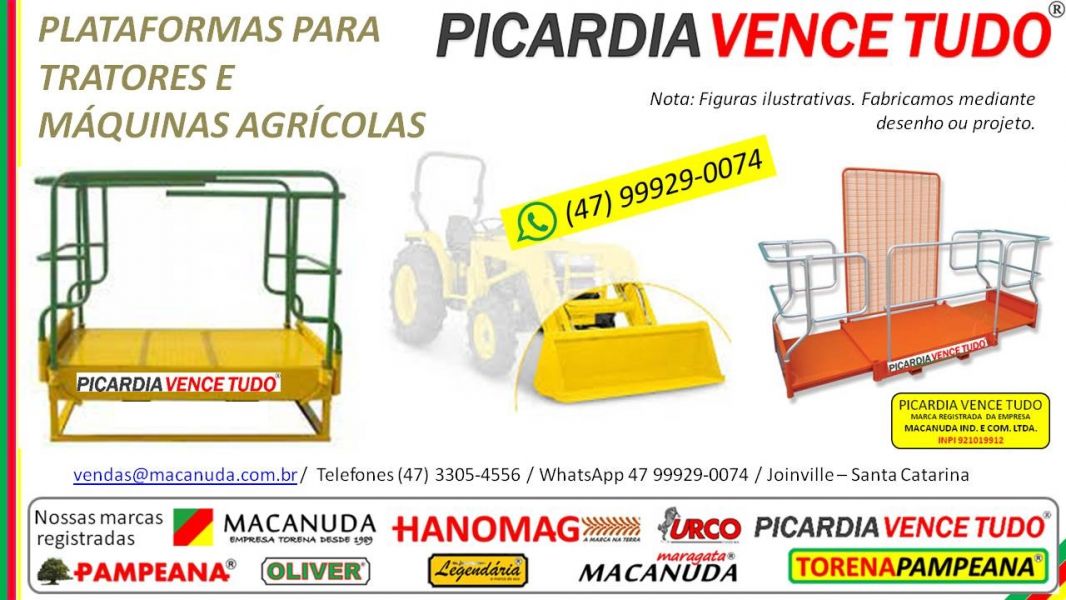 Plataformas para máquinas agrícolas MARCA PICARDIA VENCE TUDO