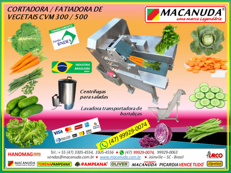 Fatiar alfaces máquina industrial marca MACANUDA