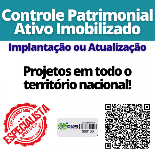 Ativo Imobilizado – Inventário (CPC27) e Avaliação Patrimonial (CPC01) em todo Brasil!