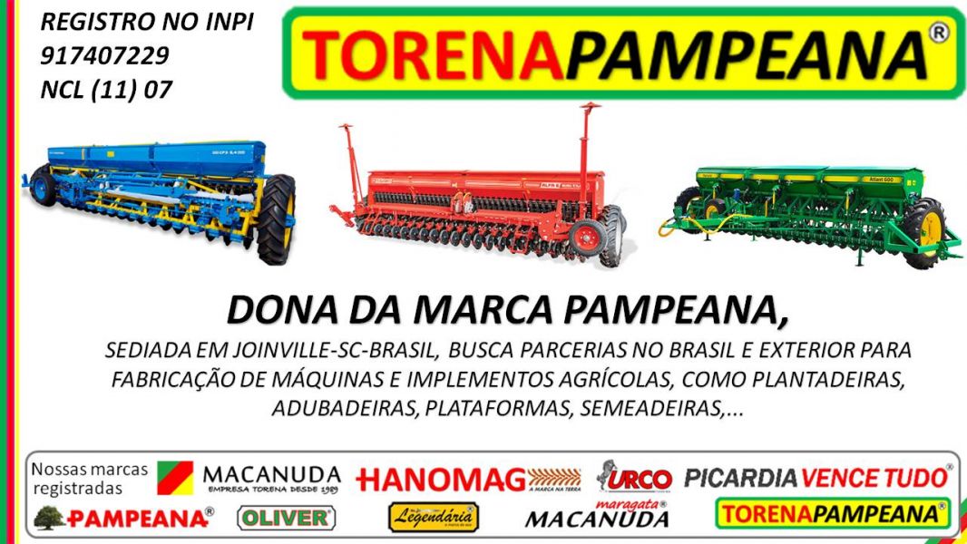 Plantadeira 10 linhas empresa detentora da MARCA PAMPEANA