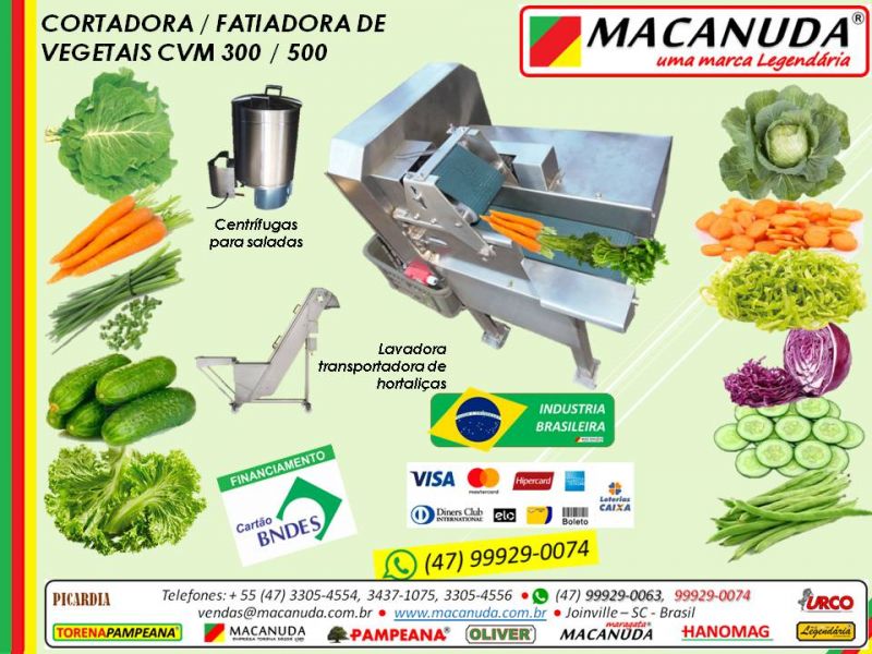 Fatiar alfaces máquina industrial marca MACANUDA