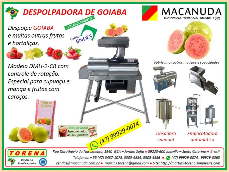 Fabricação de polpa de frutas máquinas industriais marca MACANUDA