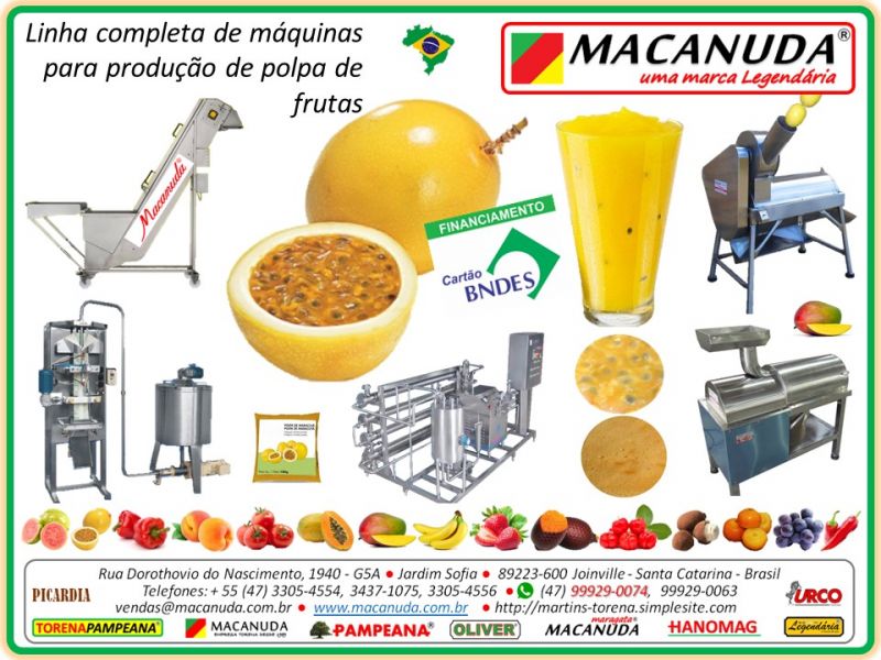 Máquinas para polpa de maracujá no Pará Marca Macanuda
