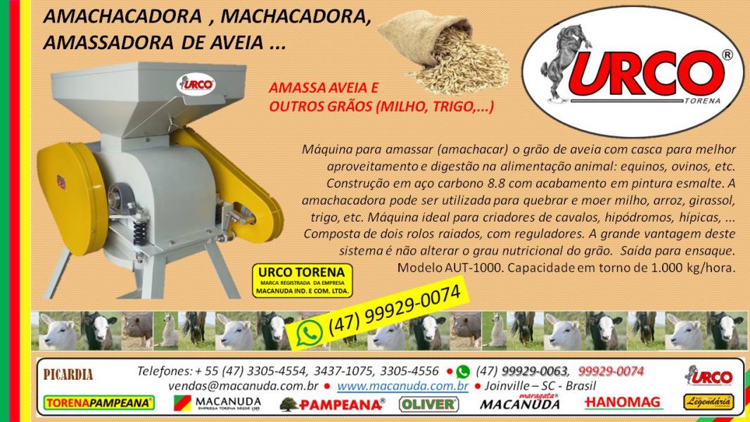 Achatador de aveia para rao de animais Urco Torena by Macanuda