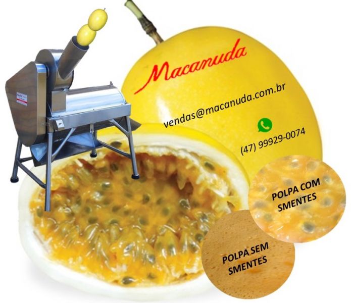 Colheita de maracujá máquina cortadora despolpadora marca MACANUDA
