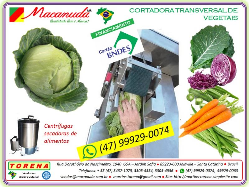 Cortador industrial de folhas e hortaliças marca Macanuda