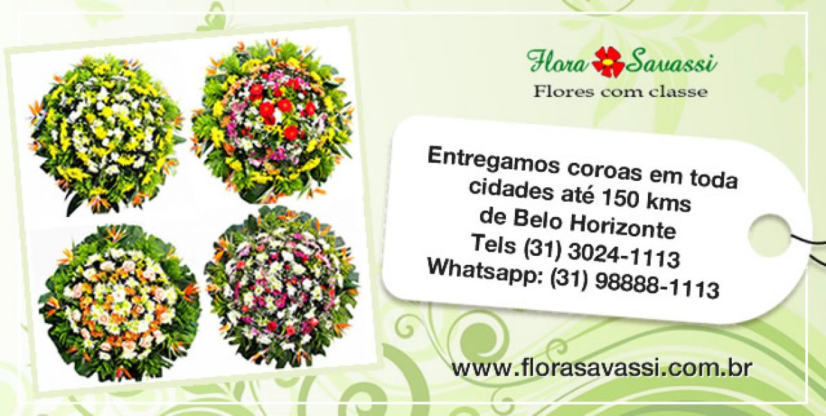 Coroa de Flores BH floricultura entrega coroas velório cemitério em Belo Horizonte MG