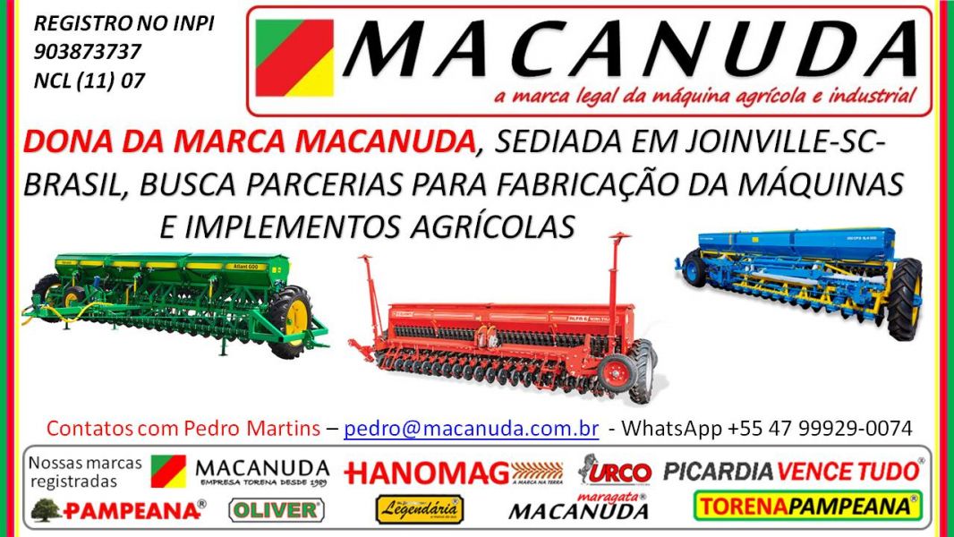 Plataforma para milho MACANUDA dona da MARCA busca parcerias