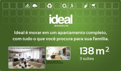 Apartamento Ideal Brooklin 138 m² 3 suítes(2 ou 3 vagas) R$1.076.000