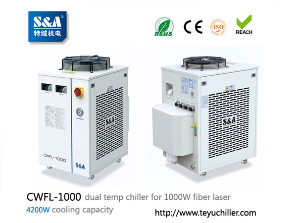 S&A chiller CWFL-1000 for cooling 1000W fiber laser cutting & engraving machine