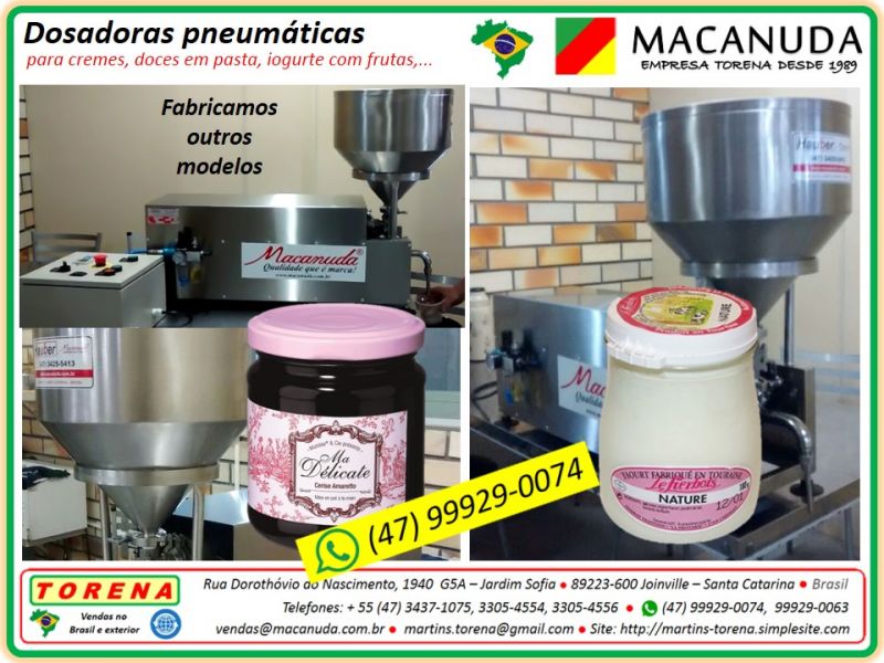 Dosadoras profissionais para iogurte marca MACANUDA