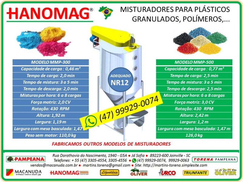 Santa Catarina Hanomag Máquina Industrial Misturadora de Plástico Granulado