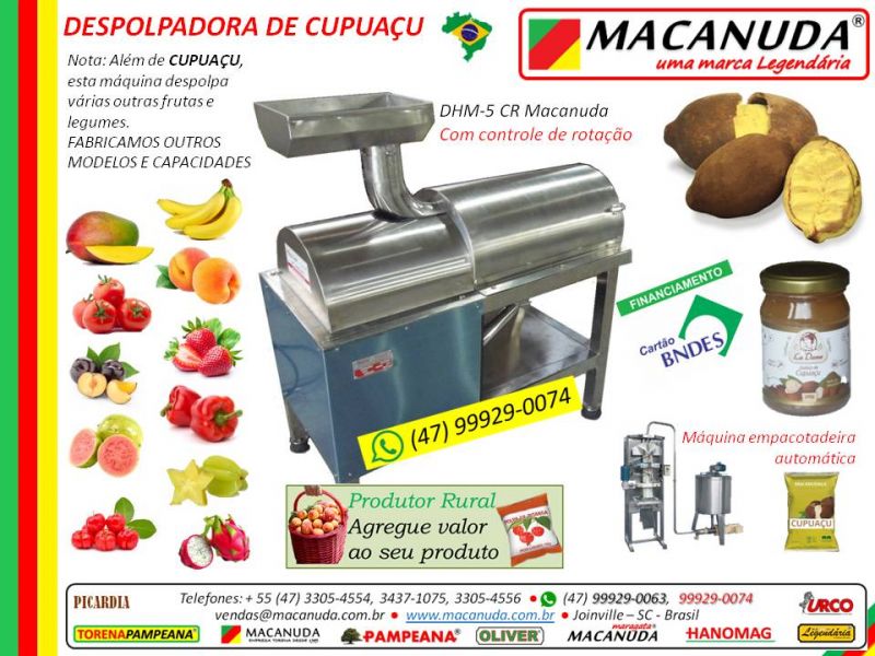 Despolpadeira de frutas, pimentas e legumes marca Macanuda