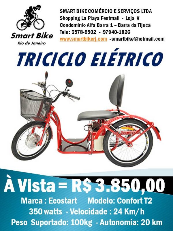 Triciclo Elétrico - Ideal para pessoas com necessidades especiais