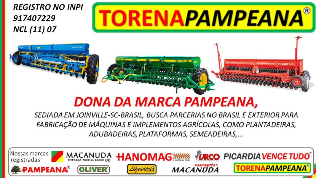 Plantadeira com a marca PAMPEANA Empresa do Brasil Busca Parcerias